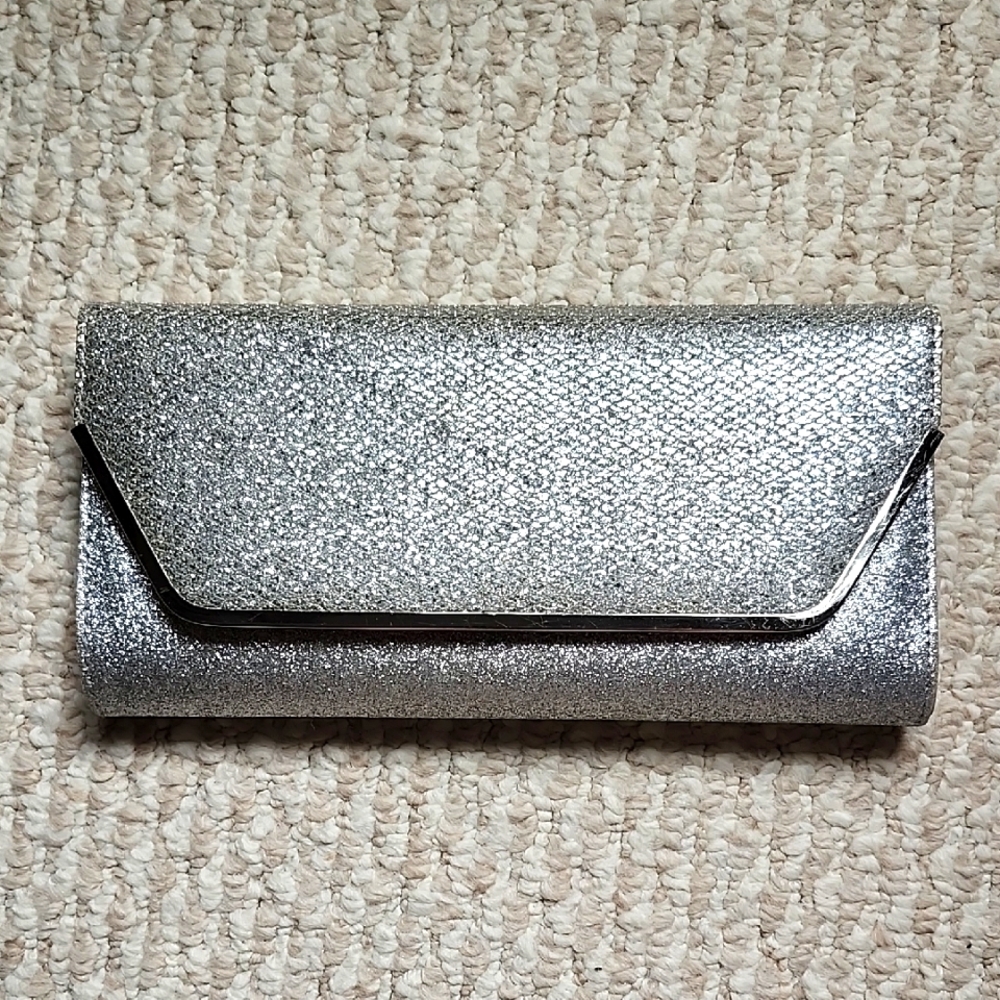 ALDO Silver Glitter Clutch - Picture 2 of 11
